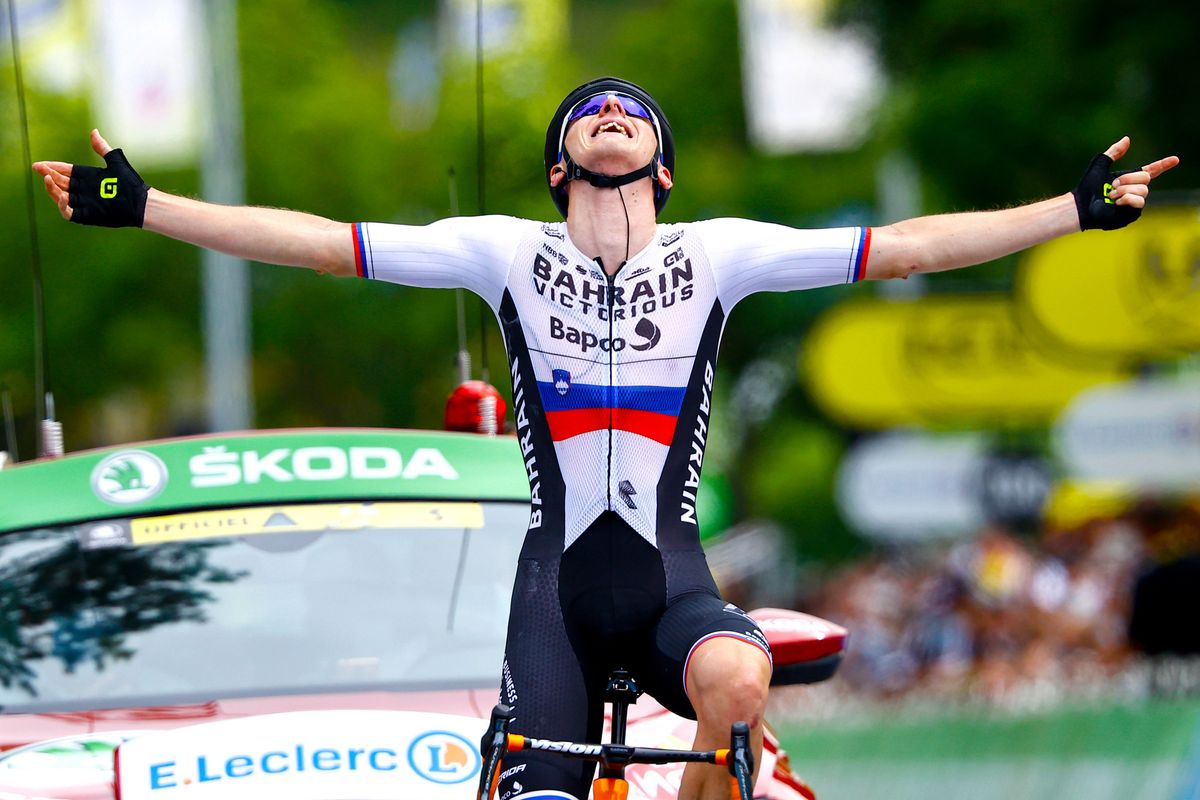 Tour de France 2021 - 108th Edition - 7th stage Vierzon - Le Creusot 249,1 km - 02/07/2021 - Matej Mohoric (SLO - Bahrain Victorious) - photo Luca Bettini/BettiniPhotoÂ©2021