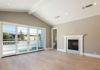 glass door with fireplace