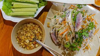 Herring salad is a specialty on Phu Quoc island