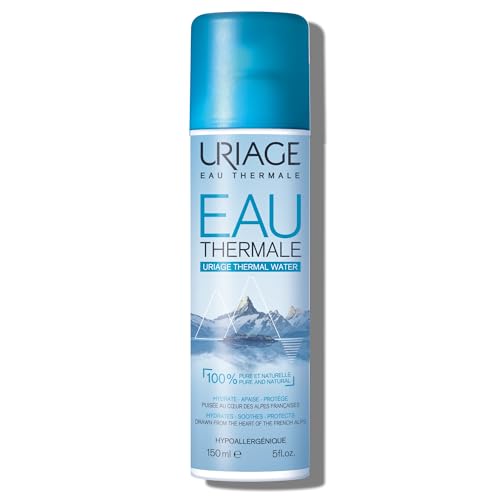 Uriage Face Mist Thermal Water, 100% Pure &amp;amp; Natural, + 32% of Hydratation After 1 Hour, Hydrates, Soothes, Fresh Spray, Multi-Purpose, for the Whole Family