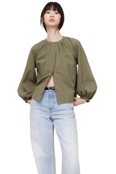 Banana Republic, Cotton Voile Shirred Blouse
