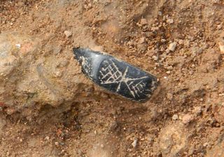 an early christian ring found at a burial in a roman cemetery.