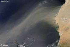 NASA's Aqua satellite captured a massive dust storm blowing westward over the Cape Verde islands from Africa in this image captured on Oct. 8, 2012.