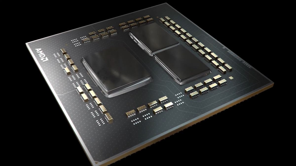 A Rendering Of AMD&#039;s 3D Chiplet Technology