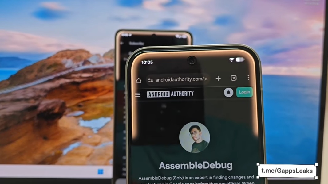 Google&#039;s version of Apple&#039;s NameDrop leaked again, showcasing bright, cream-colored animation along the top portion of the phone during the sharing process.