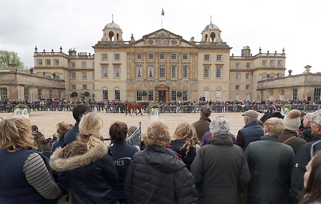 Crowds gather to watch the horse inspection in front of Badminton House, where Andrew Nicholson triumphed after 33 years&rsquo; competing at the iconic event