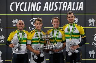 Stephen Hall, Sam Welsford, Cameron Meyer, and Michael Freiberg won the team pursuit gold medal