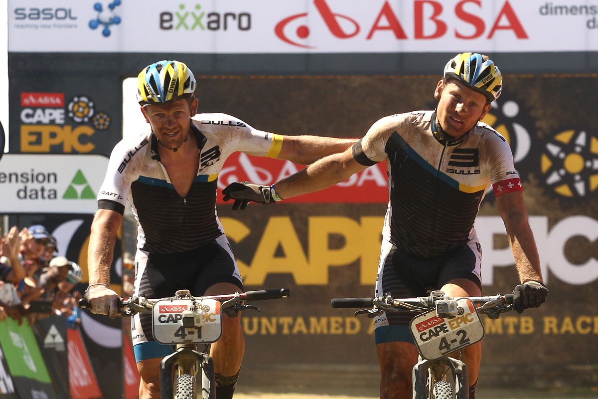 Karl Platt and Urs Huber of the Bulls finish in 2nd place