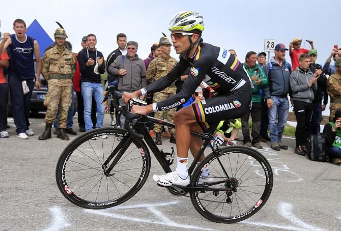 Fabio Duarte (Colombia) looks comfortable on the Monte Grappa