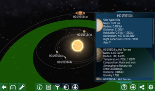 The Exo Planet Explorer 3D app for Android lets you search for any exoplanet and display its planetary system, complete with habitable zone and orbital inclinations, in a dynamic rendering that allows zoom, rotation and orbital flow. An optional data box displays data on each planet and the host star.