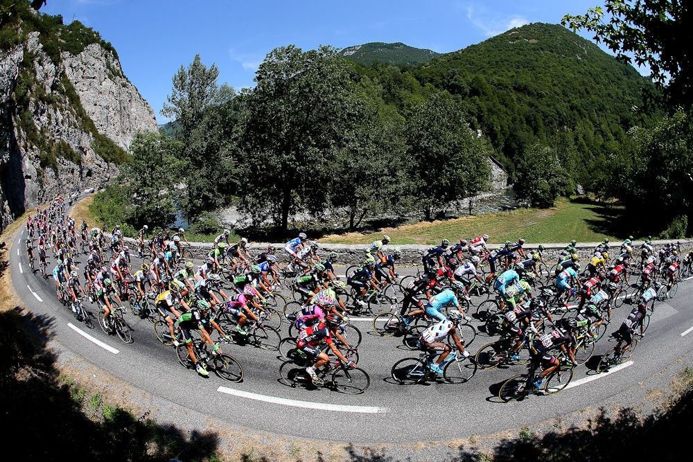 The peloton in action during stage 11.