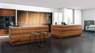 Contemporary wooden cabinetry hiding hidden kitchen trend 2022