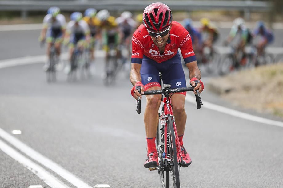Lachlan Norris puts in a big attack on the last climb