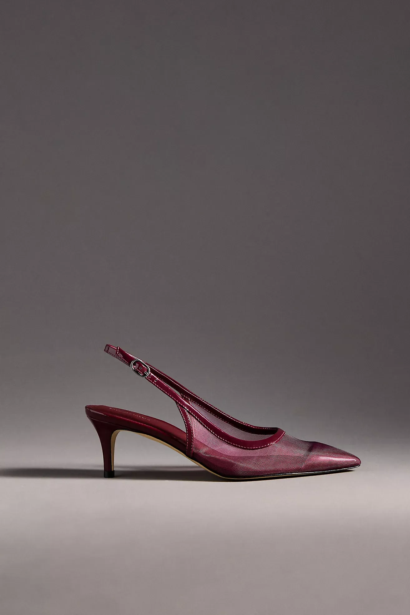 By Anthropologie Mesh Slingback Kitten Heels