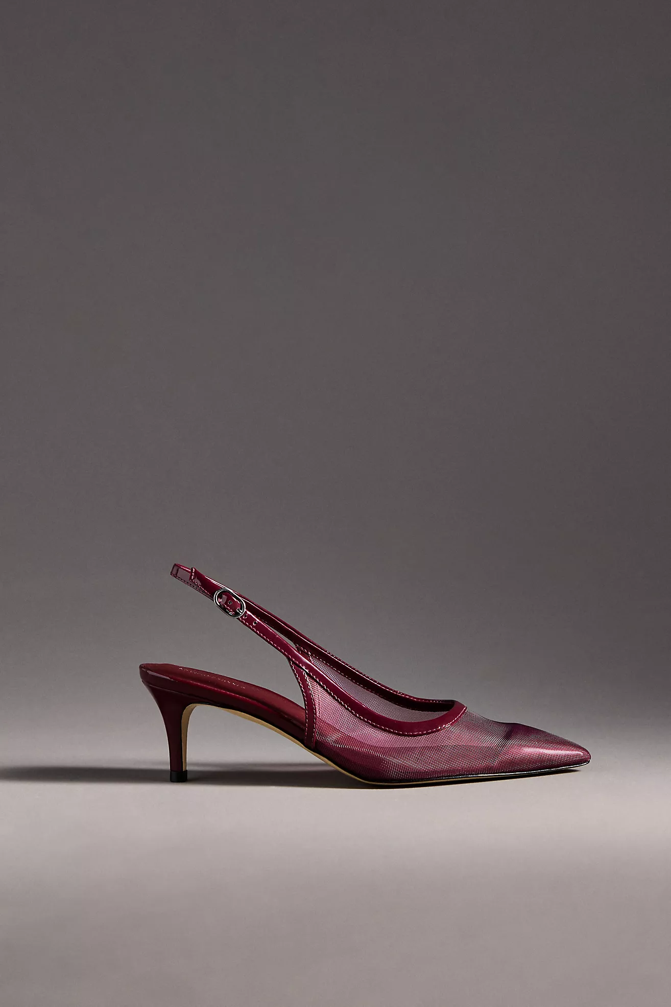 By Anthropologie Mesh Slingback Kitten Heels