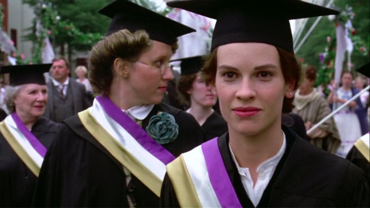 Hilary Swank and Brooke Smith in Iron Jawed Angels