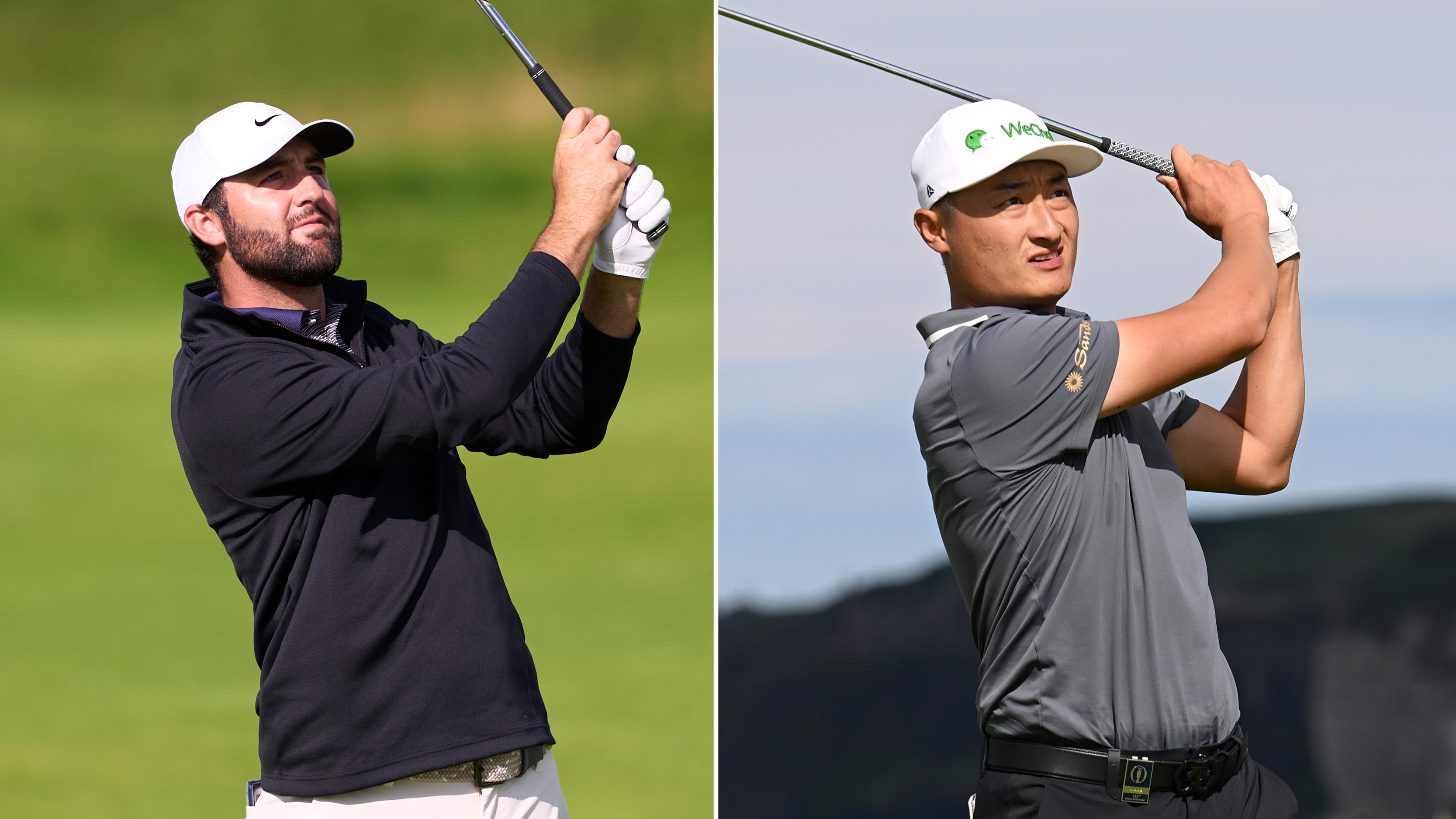 Scottie Scheffler and Haotong Li hit iron shots