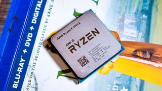 Ryzen 5900X processor on top of DVD case