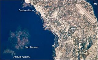 A view from space of Santorini and Mt. Thera