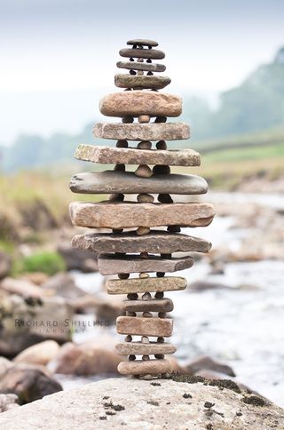 ephemeral sculpture of carefully balanced stones