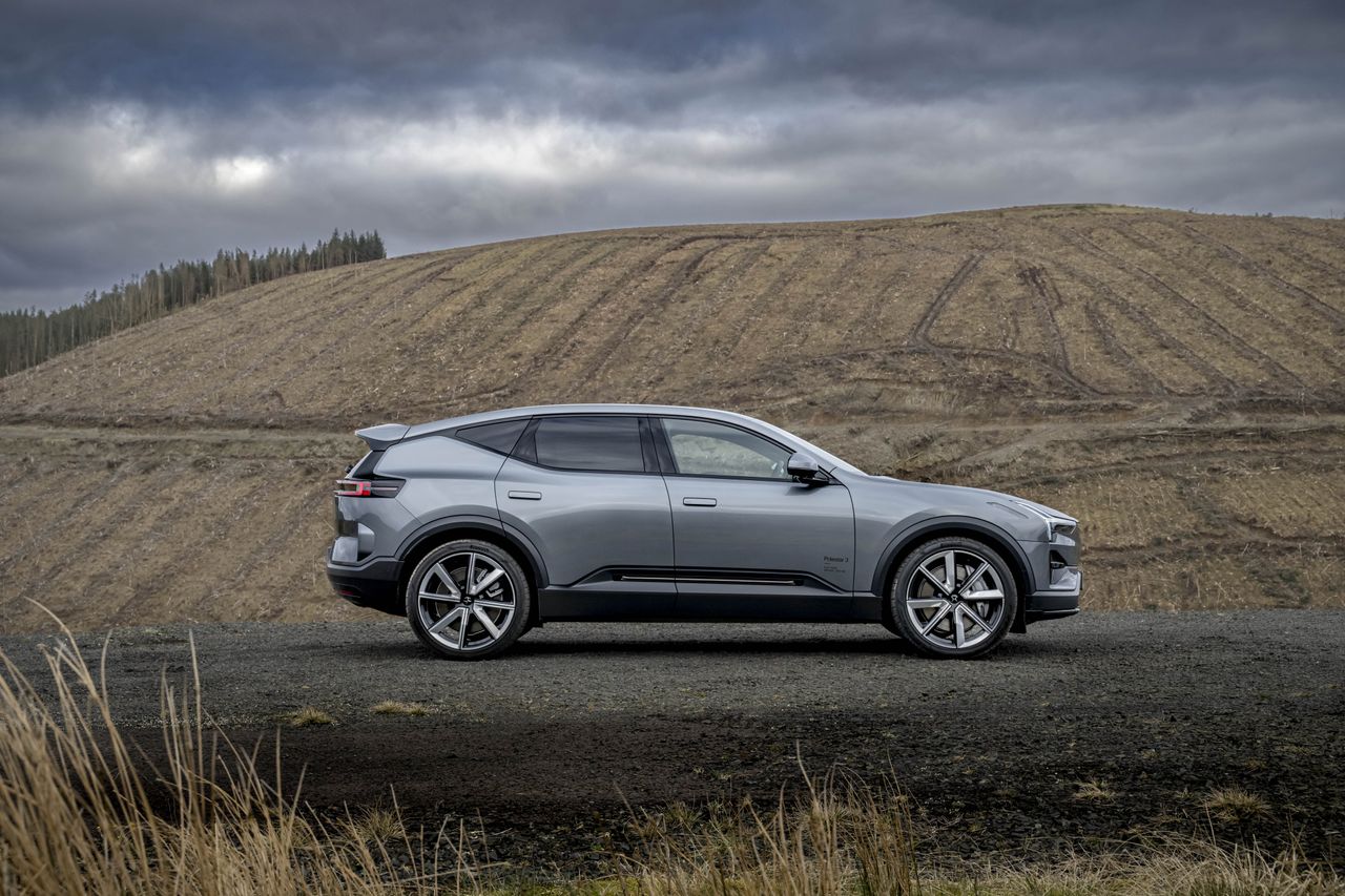 The Polestar 3. Svelte Swedish style photographed in Northumbrian countryside