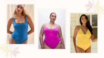 collage of the best one-piece swimsuits