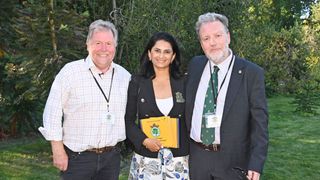 Tony Kirkham, Smruti Sriram and Christopher Williams at the launch of the Green Tree Badge