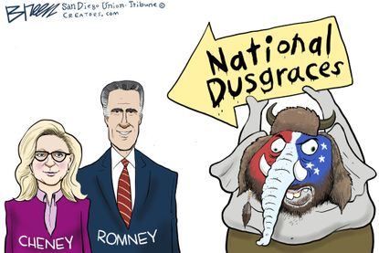 Political Cartoon U.S. liz cheney mitt romney gop trump