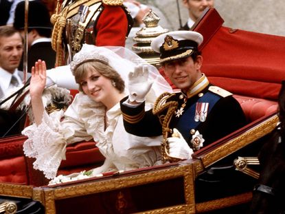 Princess Diana and Prince Charles on the day they got married