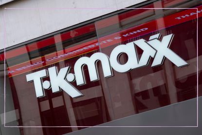 a close up of the TK Maxx sign on a TK Maxx store in London
