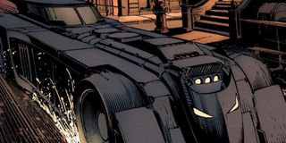 A modern incarnation of the Batmobile as depicted in the comics