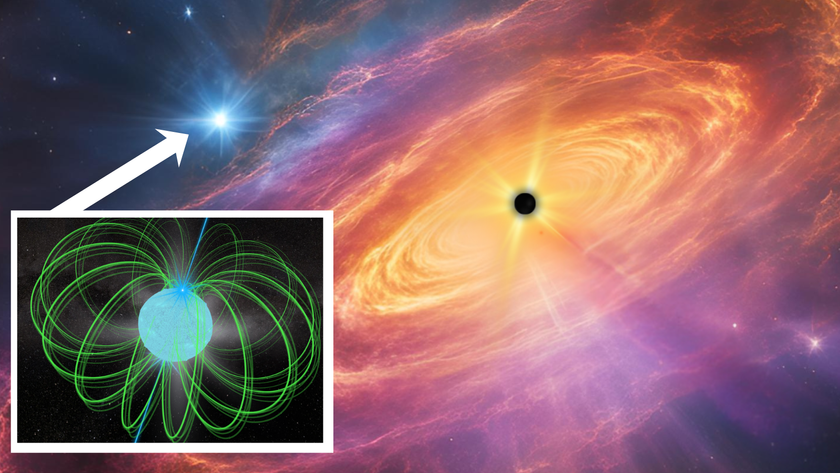 An illustration of a pulsar lurking in Galactic Center close to the supermassive black hole Sgr A*