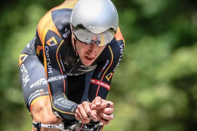 Tom Zirbel (Optum) comes past after the turn around