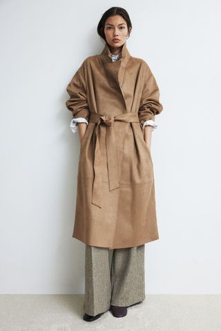 Napped Tie-Belt Coat