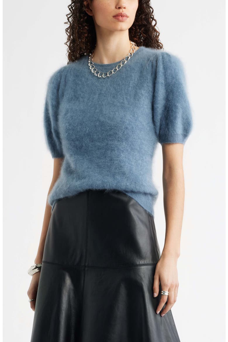 Femme Short Sleeve Brushed Cashmere Sweater