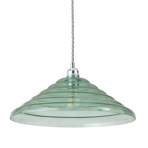 Habitat Ringo Glass Green Easy Fit Lampshade - 40cm