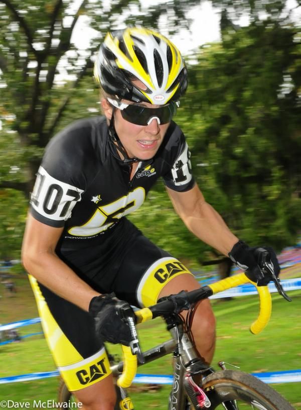 Andrea Smith (Ladies First Racing) hammering out of the saddle