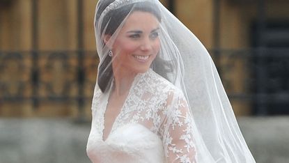 Catherine Middleton arrives to attend the Royal Wedding of Prince William to Catherine Middleton at Westminster Abbey on April 29, 2011 in London, England