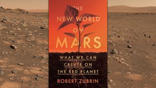 a book cover showing a planet growing in reddish soil behind the text "the new world on mars"