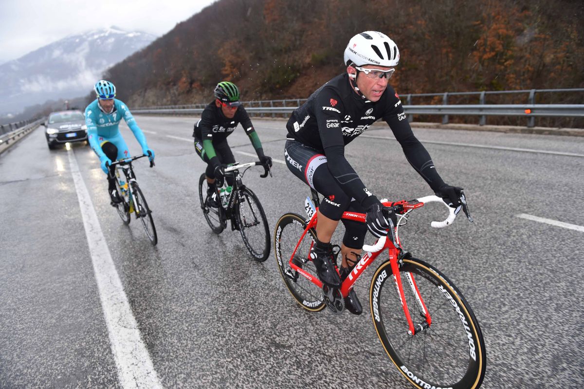 Stijn Devolder (Trek) leads the breakaway