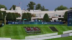 The clubhouse and first tee at Wentworth