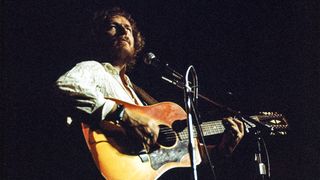 Canadian singer-songwriter Gordon Lightfoot performing on stage at the Royal Albert Hall, London, 1973.