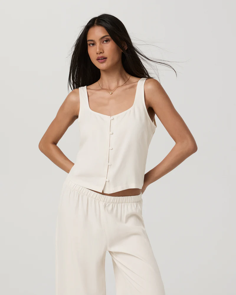 Vuori, Trestles Twill Button Front Top