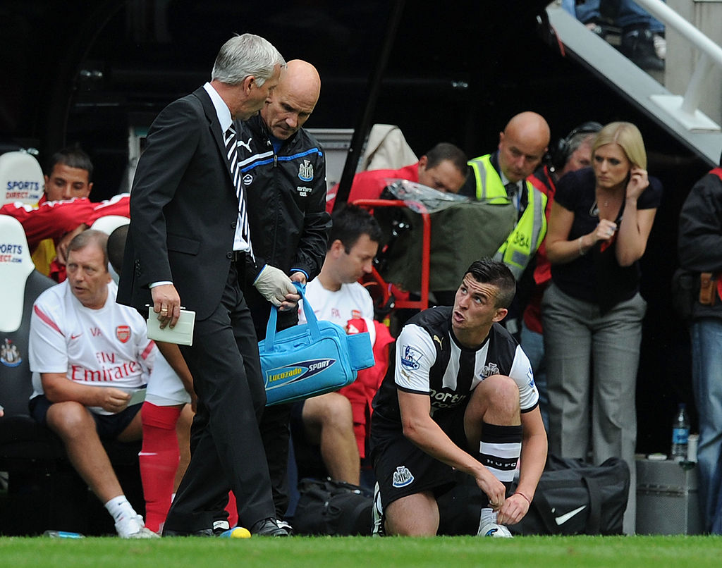 Alan Pardew with Joey Barton at Newcastle