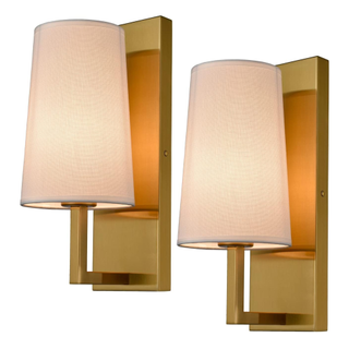 Two gold wall sconces