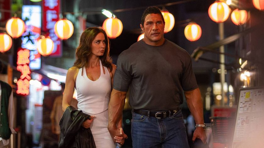 Emily Blunt and Dwayne Johnson in The Smashing Machine