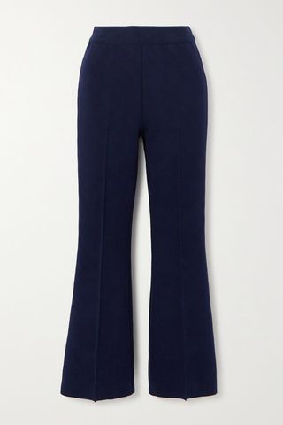 Kick Cropped Stretch-Cotton Flared Pants