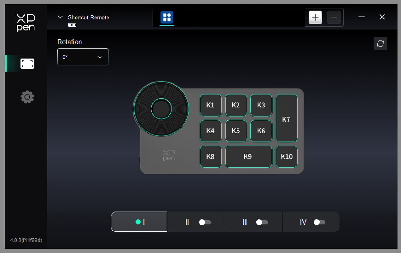 Screenshot of the remote settings for the XPen Artist Pro 24 (Gen 2) 4K drawing tablet