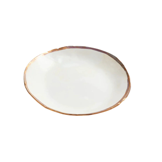 White and gold share plate