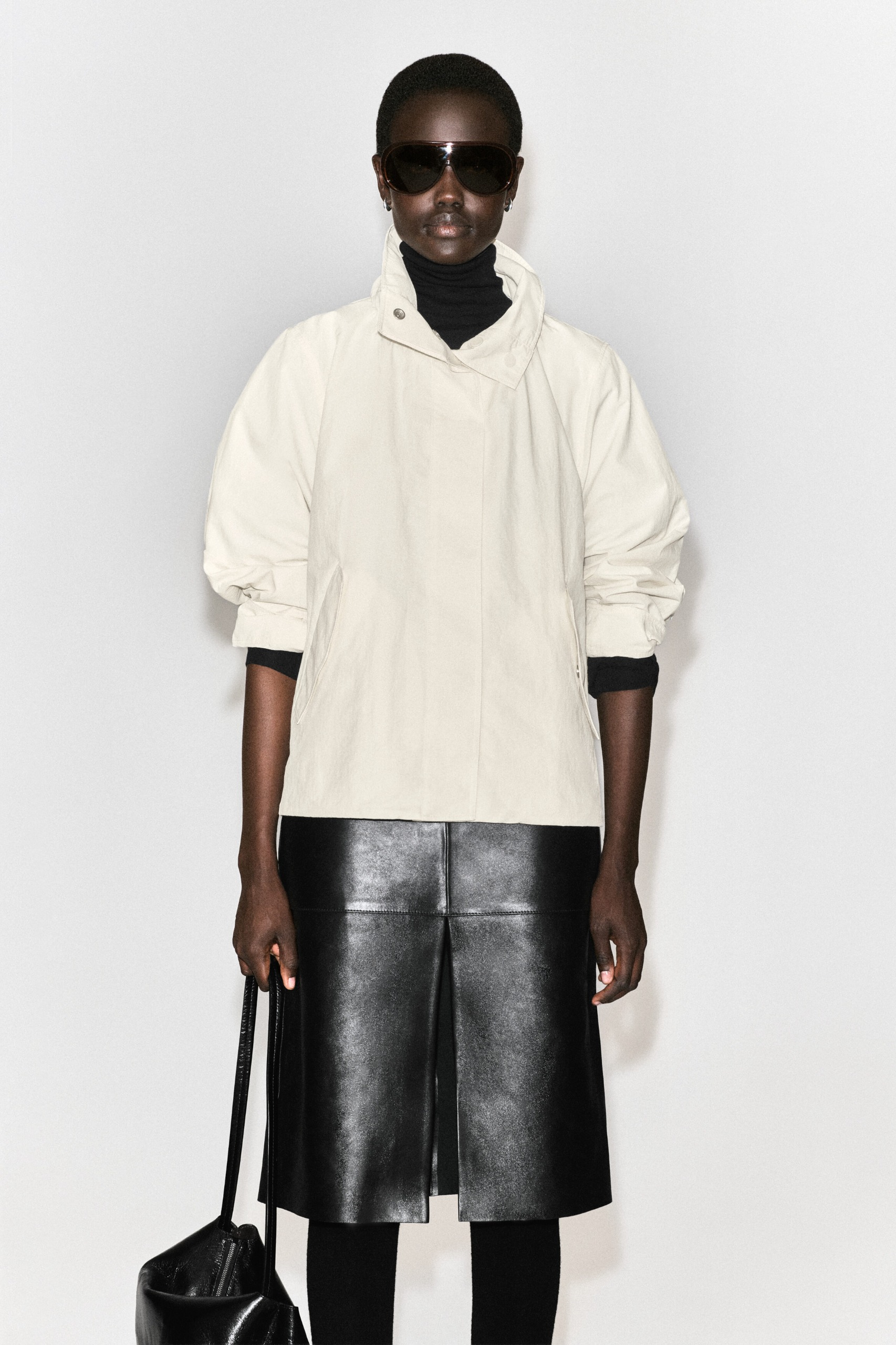 Nylon Mock-Neck Jacket